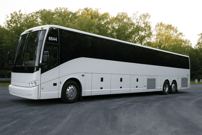 exterior of Charter Bus Rental Ankeny coach bus